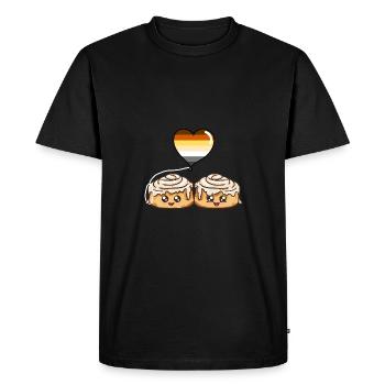 Cinnamon Roll Couple Gay Bear Pride - Men's Premium Organic T-Shirt - black - Front - Nico (187cm)