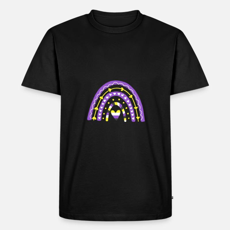 Nonbinary Pride Boho-Regenbogen - Männer Premium Bio T-Shirt - Schwarz