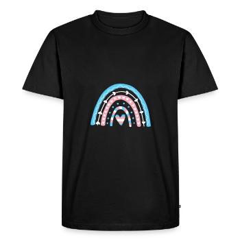 Fierté transgenre Boho Rainbow - T-shirt Premium bio Homme - noir - Devant - Nico (187cm)