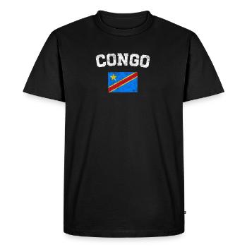 Drapeau congolais shirt - Vintage Congo T-shirt - T-shirt Premium bio Homme - noir - Devant - Nico (187cm)