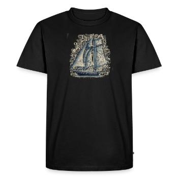boat - Men's Premium Organic T-Shirt - black - Front - Nico (187cm)