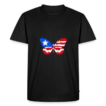 PR Flag Butterfly Heritage Puerto Rico - Men's Premium Organic T-Shirt - black - Front - Nico (187cm)