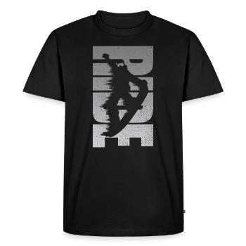 Snowboarding Retro Snowboarder Ride Distressed - Men's Premium Organic T-Shirt - black - Front - Nico (187cm)