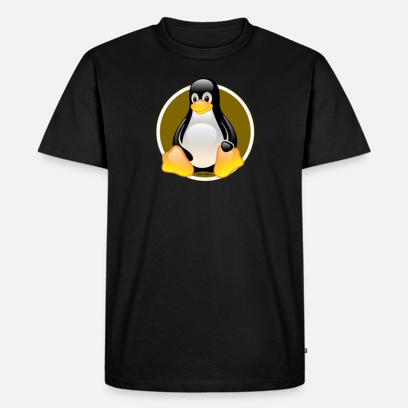 Linux Tux - Männer Premium Bio T-Shirt - Schwarz