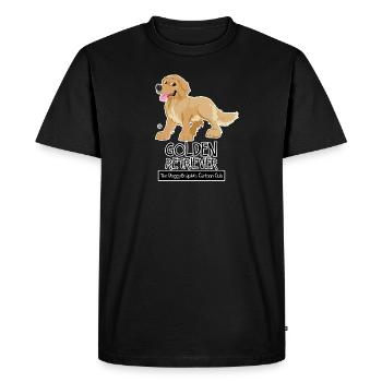 Golden Retriever CartoonClub - Men's Premium Organic T-Shirt - black - Front - Nico (187cm)