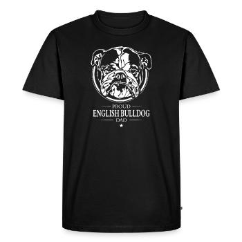 Bouledogue anglais papa Englische Bulldogge Wilsigns - T-shirt Premium bio Homme - noir - Devant - Nico (187cm)