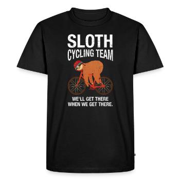 Sloth Cycling Team - Men's Premium Organic T-Shirt - black - Front - Nico (187cm)