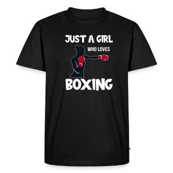 Juste une fille qui aime boxer boxe boxe en disant - T-shirt Premium bio Homme - noir - Devant - Nico (187cm)