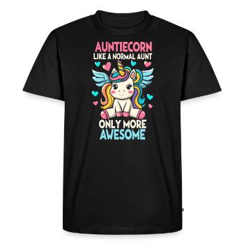 Tante, Tante, Licorne - T-shirt Premium bio Homme - noir - Devant - Nico (187cm)