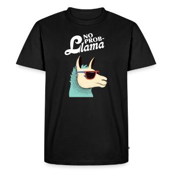 No Prob-Llama - Llama AlpacaPop Art - Men's Premium Organic T-Shirt - black - Front - Nico (187cm)