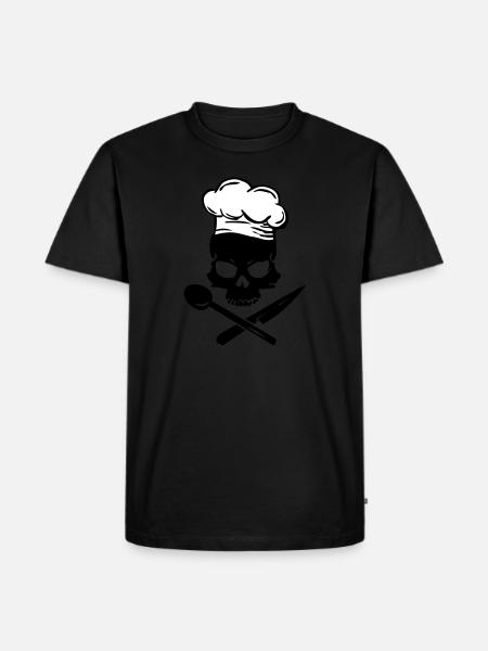 Cooking Skull - Männer Premium Bio T-Shirt - Schwarz