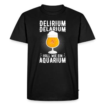 Funny toast Drinking like an aquarium - Men's Premium Organic T-Shirt - black - Front - Nico (187cm)