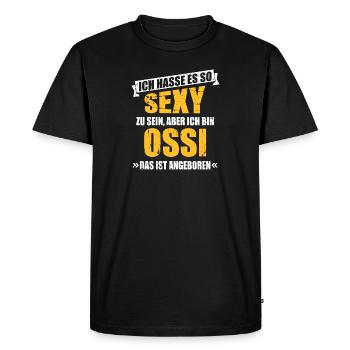 Ossi - T-shirt Premium bio Homme - noir - Devant - Nico (187cm)