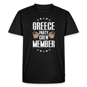 Greece Party Crew - Men's Premium Organic T-Shirt - black - Front - Nico (187cm)