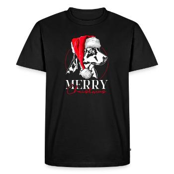 Père Noël Appenzeller Chien de montagne Joyeux Noël Chiens - T-shirt Premium bio Homme - noir - Devant - Nico (187cm)