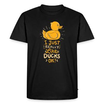 J'aime vraiment Ducks OK? - T-shirt Premium bio Homme - noir - Devant - Nico (187cm)