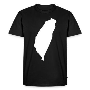 Taïwan carte drapeau - T-shirt Premium bio Homme - noir - Devant - Nico (187cm)