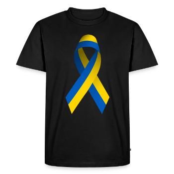 Ukraine Peace Sign - Men's Premium Organic T-Shirt - black - Front - Nico (187cm)