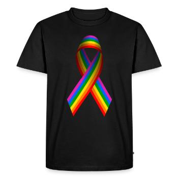 Boucle pour la diversité, la tolérance et la paix - T-shirt Premium bio Homme - noir - Devant - Nico (187cm)