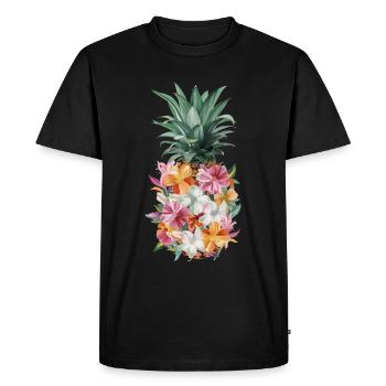 Pineapple tropical hawaiian fruit - Men's Premium Organic T-Shirt - black - Front - Nico (187cm)