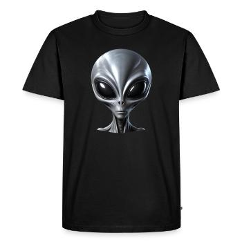 Scary Small Grey Alien Extraterrestrial - Men's Premium Organic T-Shirt - black - Front - Nico (187cm)