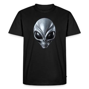 Real Grey Alien Extraterrestrial Face - Men's Premium Organic T-Shirt - black - Front - Nico (187cm)