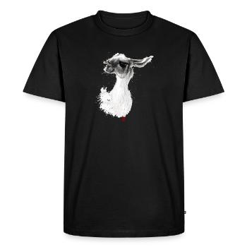 Sketchy Lama - Men's Premium Organic T-Shirt - black - Front - Nico (187cm)