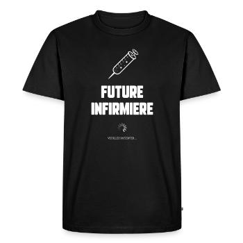 Future infirmière - T-shirt Premium bio Homme - noir - Devant - Nico (187cm)