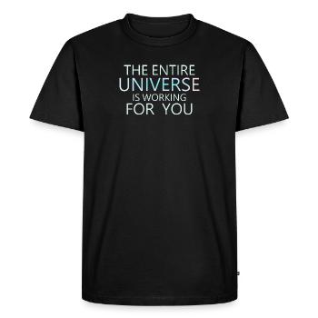 The entire universe is working for you - Men's Premium Organic T-Shirt - black - Front - Nico (187cm)