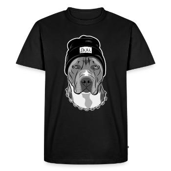 Pitbull My coolest friend - Men's Premium Organic T-Shirt - black - Front - Nico (187cm)