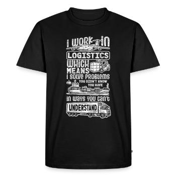 Logistics Logistician I Work In Logisticis - Men's Premium Organic T-Shirt - black - Front - Nico (187cm)