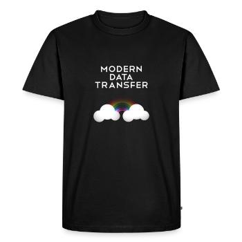 Modern Data Transfer Clouds Computer Scientist Gift - Men's Premium Organic T-Shirt - black - Front - Nico (187cm)