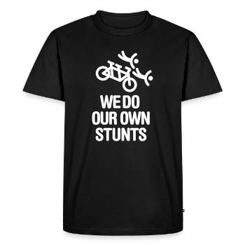 Nous faisons nos cascades Tandem Bicycle Couple funny - T-shirt Premium bio Homme - noir - Devant - Nico (187cm)