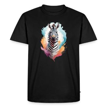 Zèbre - T-shirt Premium bio Homme - noir - Devant - Nico (187cm)
