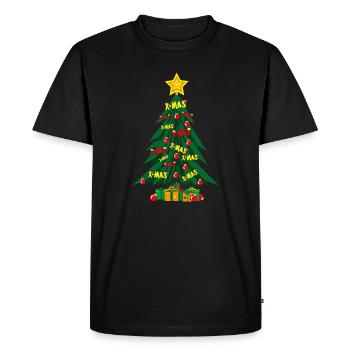 Christmas tree with a lot of love and star. - Men's Premium Organic T-Shirt - black - Front - Nico (187cm)