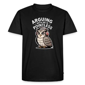 Discuter avec moi est inutile - T-shirt Premium bio Homme - noir - Devant - Nico (187cm)