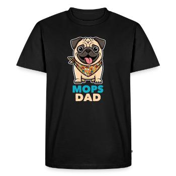 Papa carlin avec bandana Cadeau coloré pour le papa chien - T-shirt Premium bio Homme - noir - Devant - Nico (187cm)