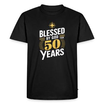 Conception de la célébration du 50e anniversaire - T-shirt Premium bio Homme - noir - Devant - Nico (187cm)