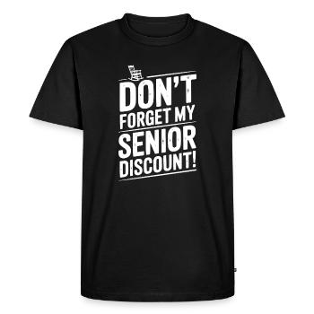 N’oubliez pas ma réduction senior - T-shirt Premium bio Homme - noir - Devant - Nico (187cm)