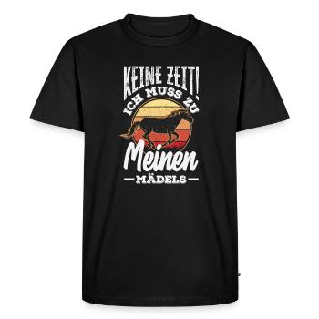 Pas le temps! Je dois aller voir les chevaux de mes filles - T-shirt Premium bio Homme - noir - Devant - Nico (187cm)