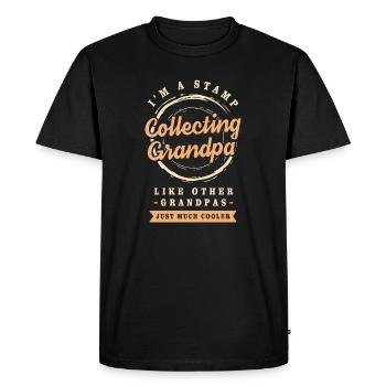 Timbres Philatéliste Collection de Timbres - T-shirt Premium bio Homme - noir - Devant - Nico (187cm)