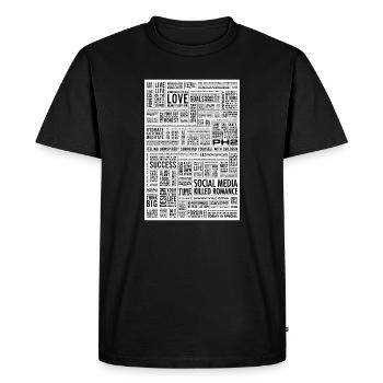 manifeste - T-shirt Premium bio Homme - noir - Devant - Nico (187cm)