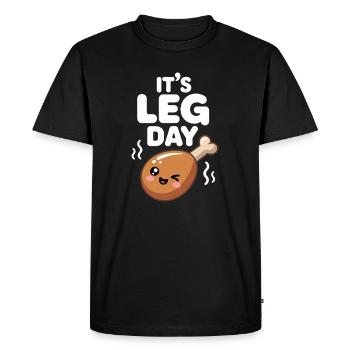 C’est la journée des jambes Journée de triche à la salle de sport Être entraînement Fitness - T-shirt Premium bio Homme - noir - Devant - Nico (187cm)
