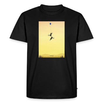 Aventure des souris flottantes - T-shirt Premium bio Homme - noir - Devant - Nico (187cm)