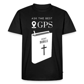 The best navigation system is the Bible (white) - Men's Premium Organic T-Shirt - black - Front - Nico (187cm)