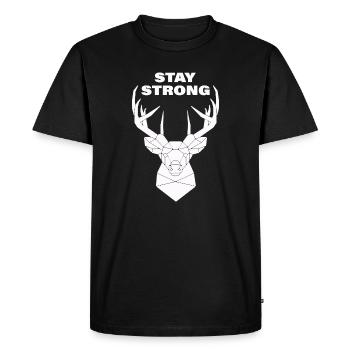 Restez fort - T-shirt Premium bio Homme - noir - Devant - Nico (187cm)