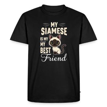 Chat siamois Chat siamois  - T-shirt Premium bio Homme - noir - Devant - Nico (187cm)
