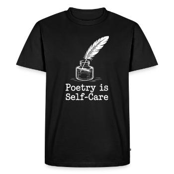 La poésie est un soin de soi - T-shirt Premium bio Homme - noir - Devant - Nico (187cm)