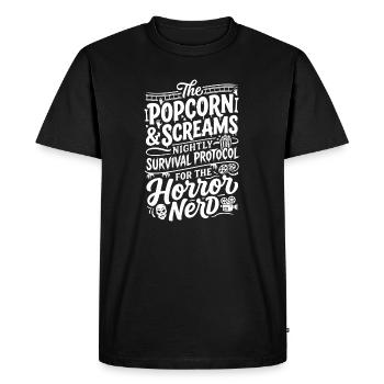 Un nerd d’horreur du protocole de survie nocturne - T-shirt Premium bio Homme - noir - Devant - Nico (187cm)
