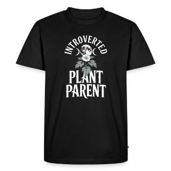 Tee parent de plante introverti - T-shirt Premium bio Homme - noir - Devant - Nico (187cm)
